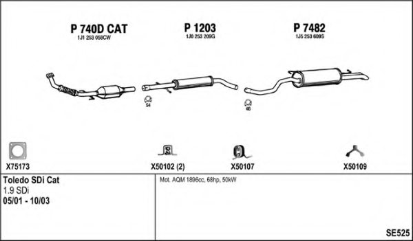 FENNO SE525 Exhaust System